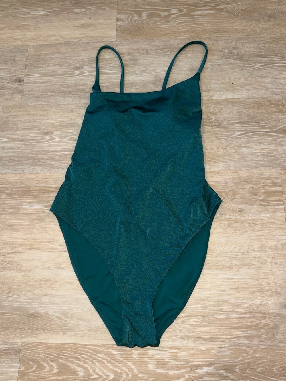 NWT - Andie Fiji One Piece Tie Back Swimsuit in Shimmer Green - Sz Large